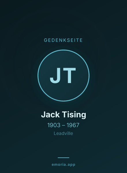 Gedenkportrait von Jack Tising