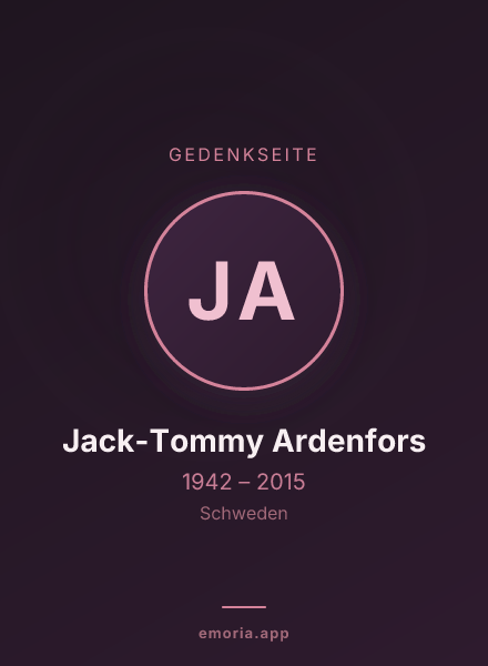 Gedenkportrait von Jack-Tommy Ardenfors