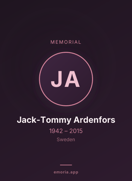 Memorial portrait of Jack-Tommy Ardenfors