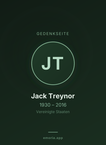 Gedenkportrait von Jack Treynor