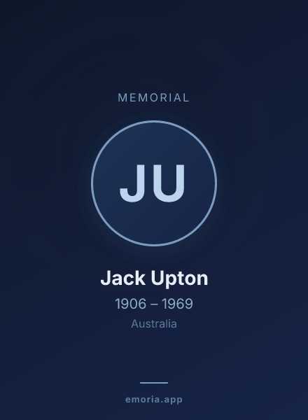Memorial portrait of Jack Upton