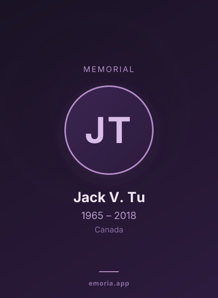Memorial portrait of Jack V. Tu