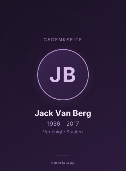 Gedenkportrait von Jack Van Berg
