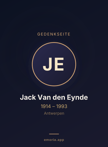 Gedenkportrait von Jack Van den Eynde