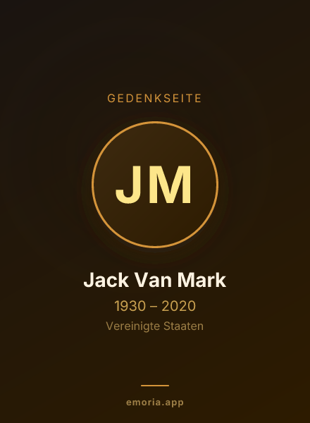 Gedenkportrait von Jack Van Mark