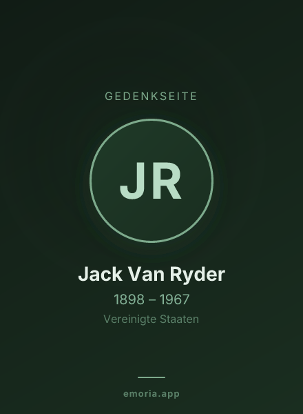 Gedenkportrait von Jack Van Ryder