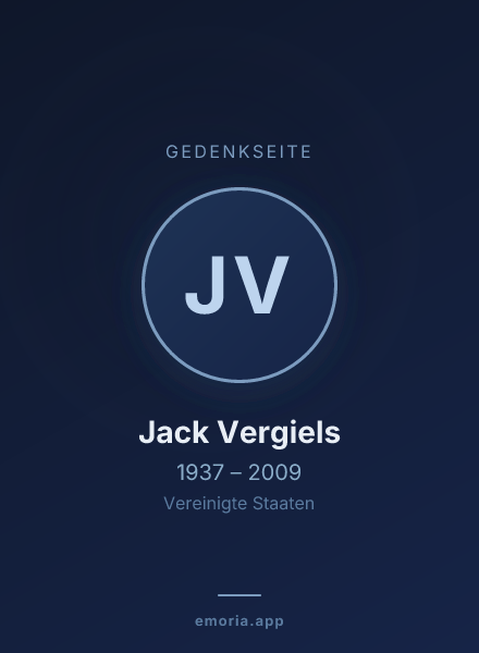 Gedenkportrait von Jack Vergiels