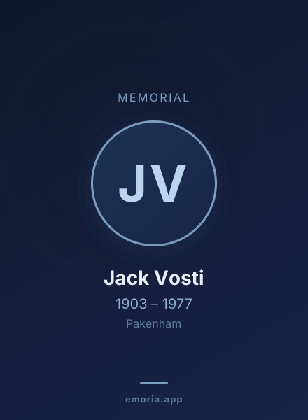Memorial portrait of Jack Vosti