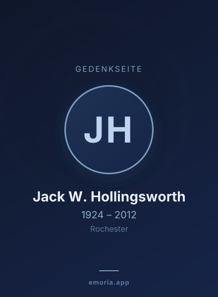 Gedenkportrait von Jack W. Hollingsworth