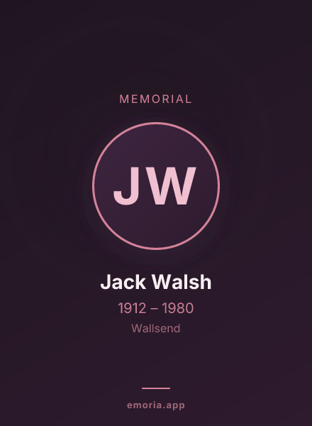 Memorial portrait of Jack Walsh