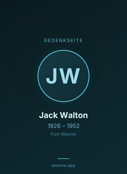 Gedenkportrait von Jack Walton