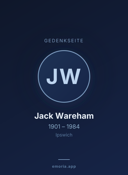 Gedenkportrait von Jack Wareham