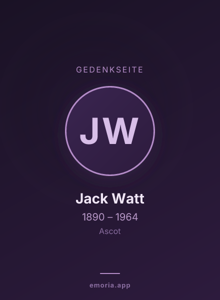 Gedenkportrait von Jack Watt