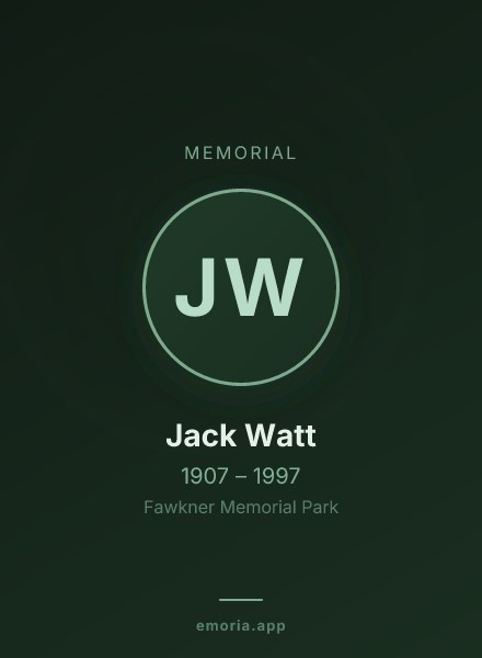 Memorial portrait of Jack Watt