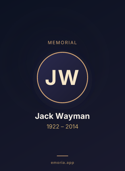 Memorial portrait of Jack Wayman