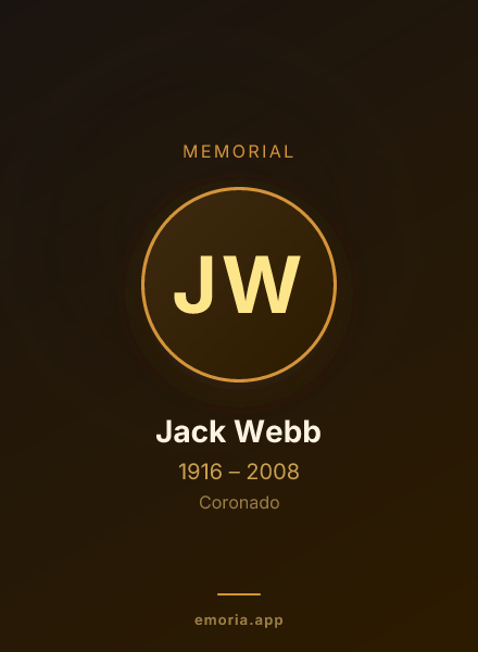 Memorial portrait of Jack Webb