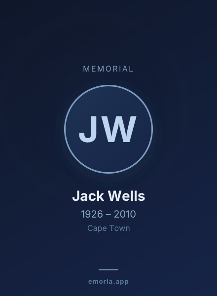 Memorial portrait of Jack Wells
