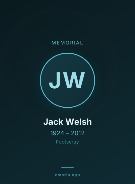 Memorial portrait of Jack Welsh