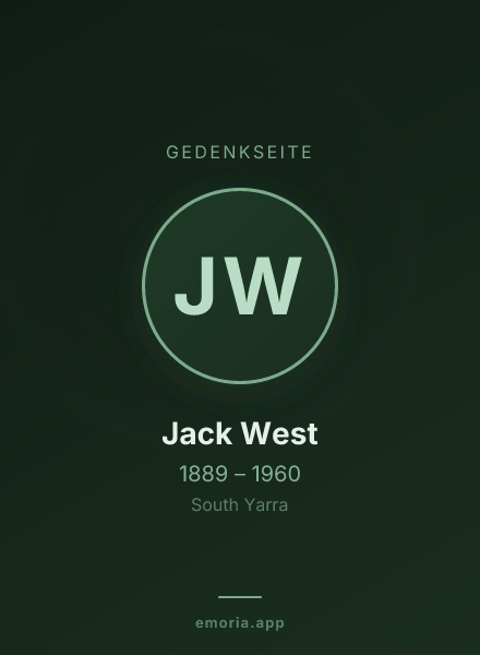 Gedenkportrait von Jack West