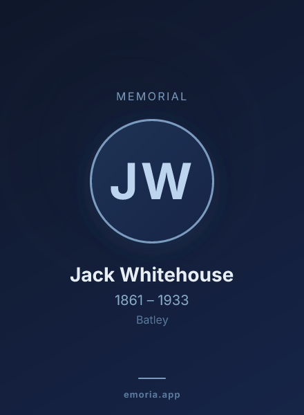 Memorial portrait of Jack Whitehouse