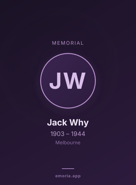 Memorial portrait of Jack Why