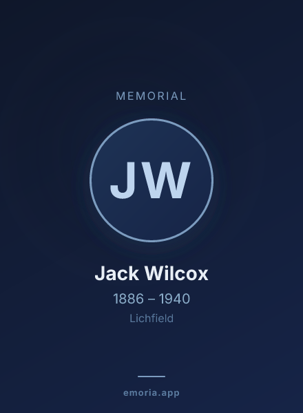 Memorial portrait of Jack Wilcox