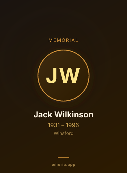 Memorial portrait of Jack Wilkinson