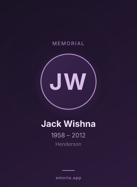 Memorial portrait of Jack Wishna