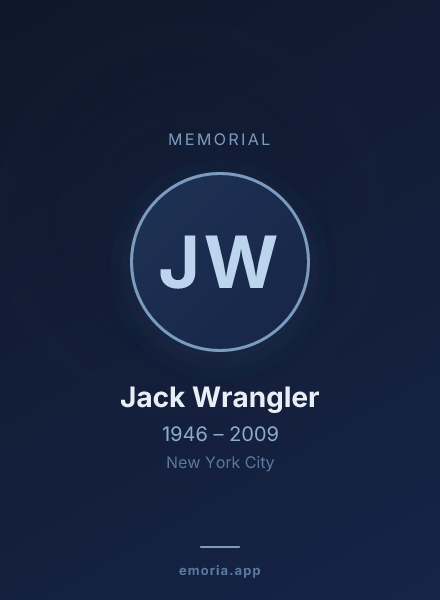 Memorial portrait of Jack Wrangler