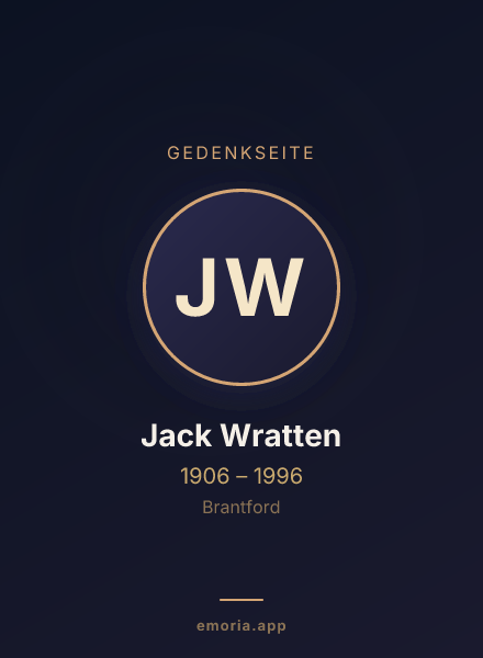 Gedenkportrait von Jack Wratten