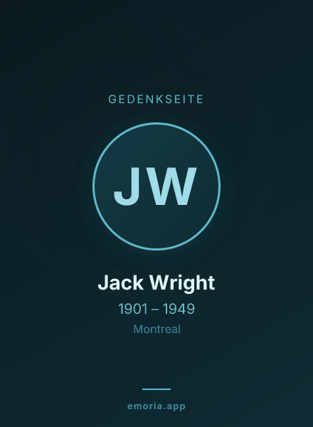 Gedenkportrait von Jack Wright