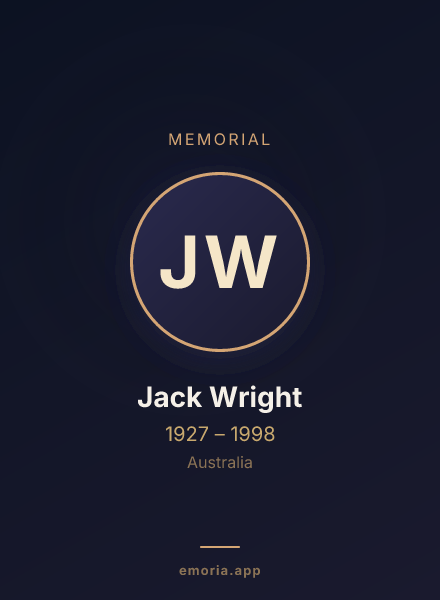 Memorial portrait of Jack Wright