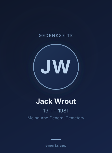 Gedenkportrait von Jack Wrout