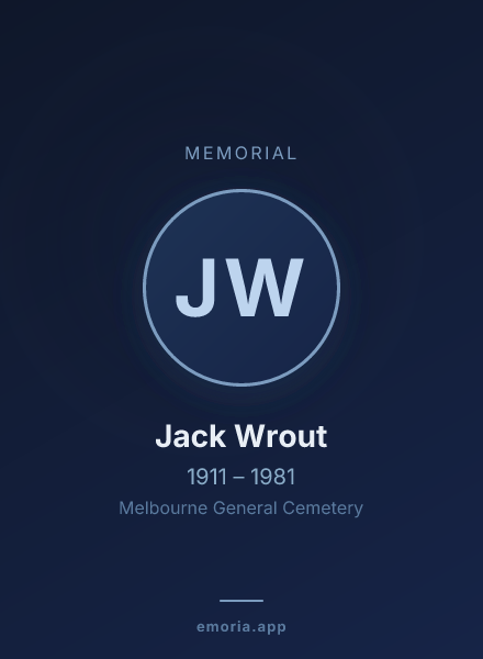 Memorial portrait of Jack Wrout