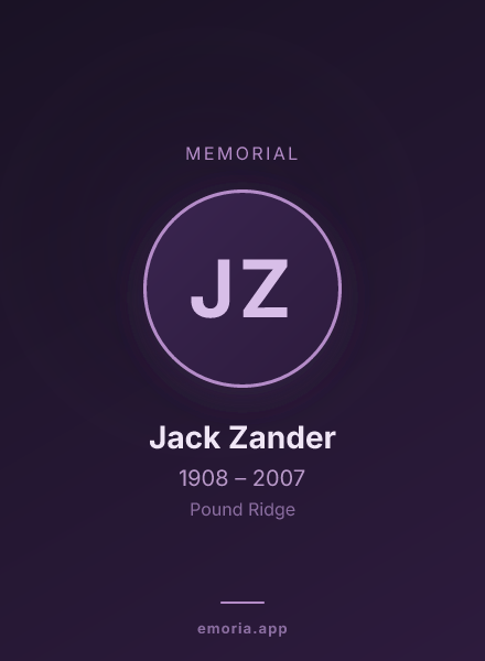 Memorial portrait of Jack Zander
