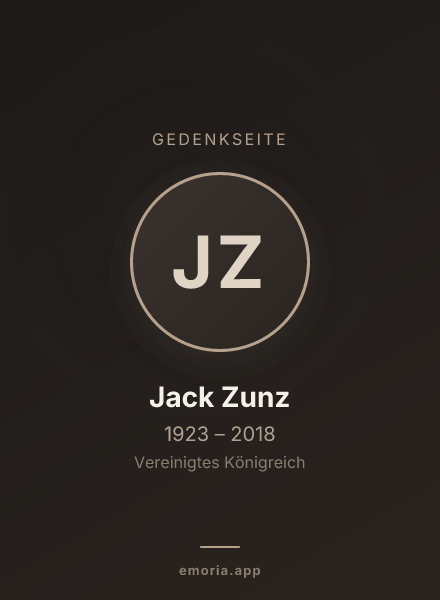 Gedenkportrait von Jack Zunz