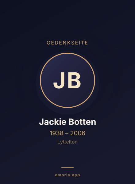 Gedenkportrait von Jackie Botten