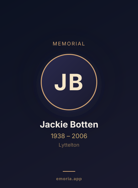 Memorial portrait of Jackie Botten