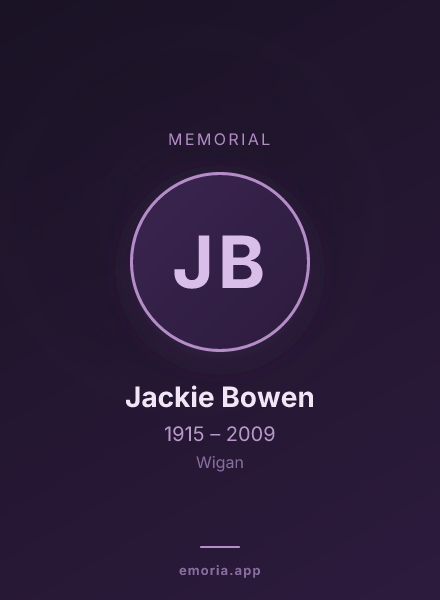 Memorial portrait of Jackie Bowen