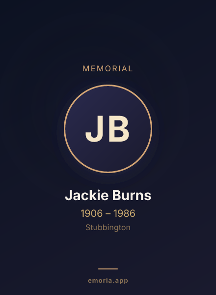 Memorial portrait of Jackie Burns