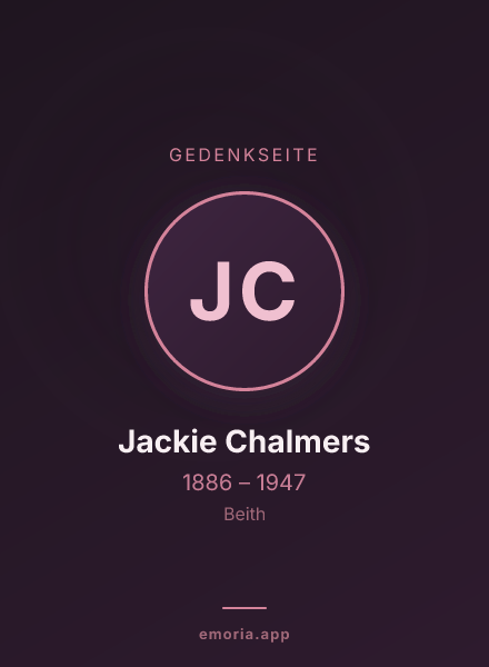 Gedenkportrait von Jackie Chalmers