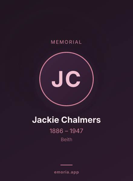 Memorial portrait of Jackie Chalmers