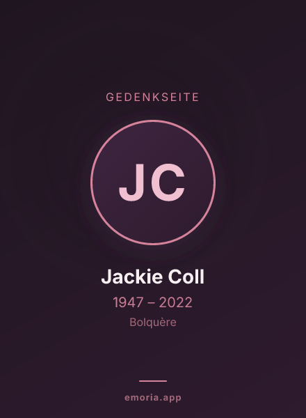 Gedenkportrait von Jackie Coll
