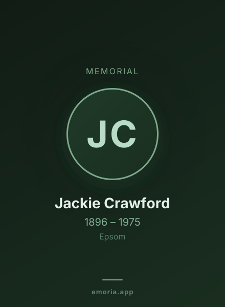 Memorial portrait of Jackie Crawford