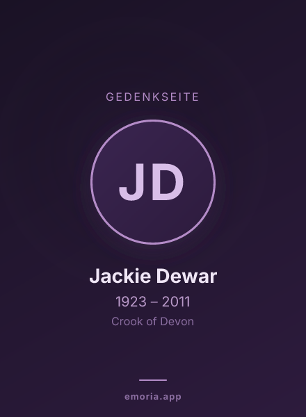 Gedenkportrait von Jackie Dewar