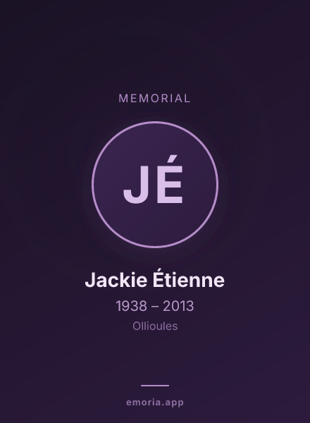 Memorial portrait of Jackie Étienne