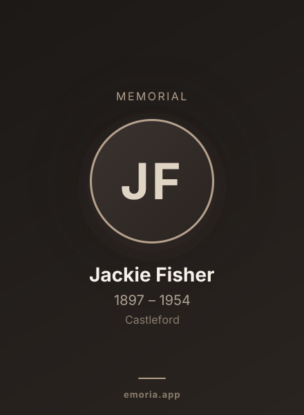 Memorial portrait of Jackie Fisher