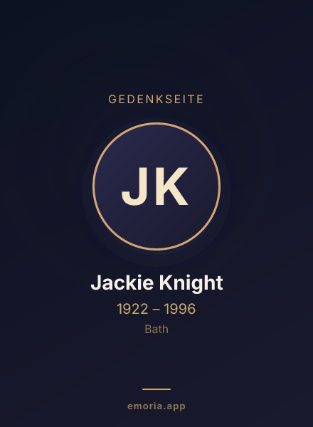 Gedenkportrait von Jackie Knight