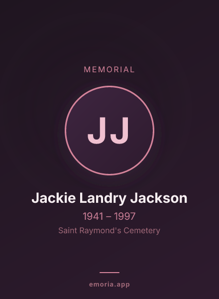Memorial portrait of Jackie Landry Jackson