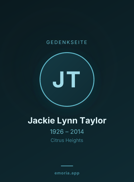 Gedenkportrait von Jackie Lynn Taylor